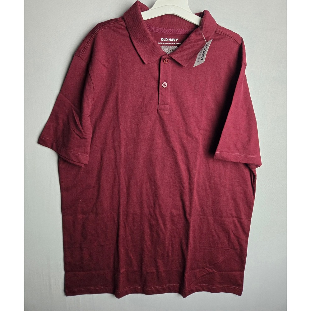 Old Navy Boys XL 14-16 Plus Polo Shirt Short Sleeve Burgundy Maroon NWT